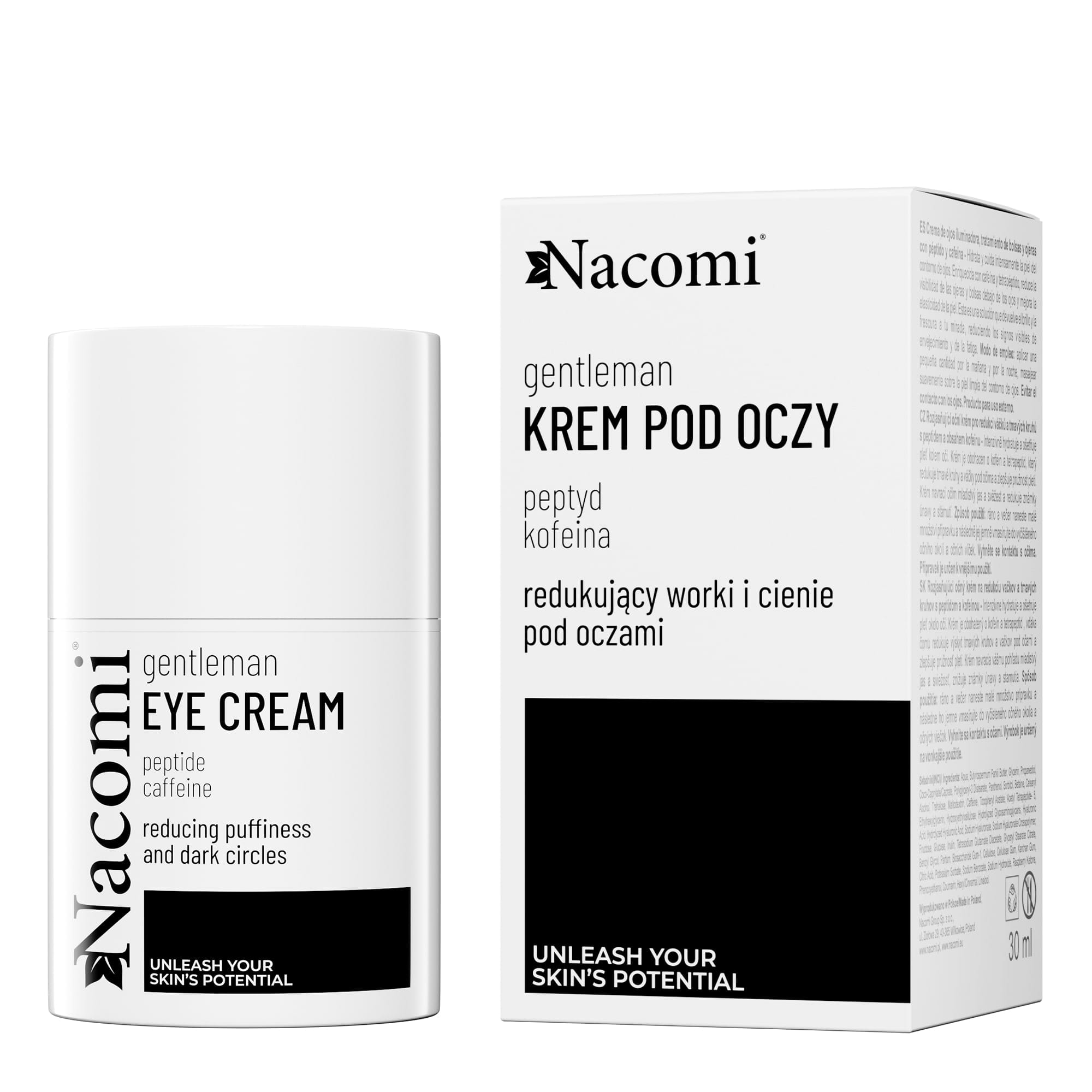 

Nacomi GentleMan Eye Cream Illuminating, reducing bags and dark circles with peptides and caffeine, 30 ml