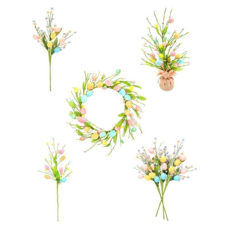 Simulated Foam Berries Easter Eggs Artificial Berries Fruit Branch for Holiday Party Decoration Vase Flower Arrangements
