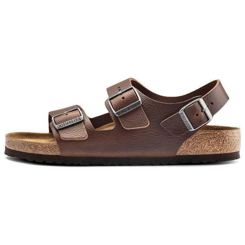 Birkenstock Leather Flat Comfortable Versatile Beach Sandals Men sandals Brown 1018691 43