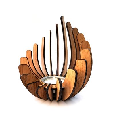 Handmade Candle Holder Wooden Creative Candlestick Without Candles Tea Light Stand Aromatherapy Rustic Decor for Home & Wedding