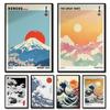 Fuji Dağı Gün Doğumu Dalga Kanvas Baskı Hokusai Dev Dalga Manzara Japon Duvar Sanatı Poster Modern Oturma Odası Ev Dekorasyonu İçin