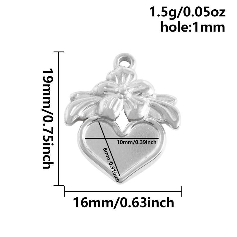 6pcs High Quality Assorted Stainless Steel Heart Charms For Jewelry Making Bracelets Keychain Pendant DIY Women Men Pendant Bulk