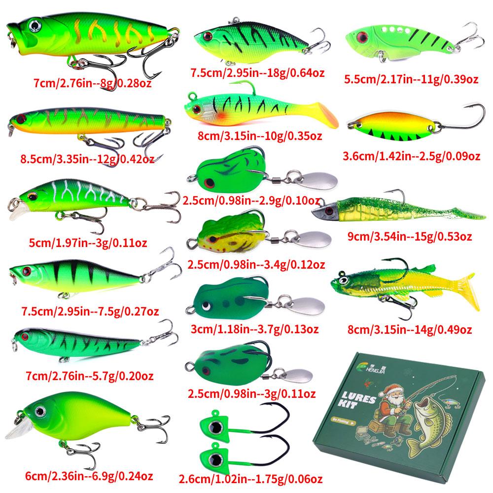 Fishing Tackle Lures Kit Box Fishing with VIB Soft Baits Frogs Minnows Swimbait Fishing Man Gifts for Christmas