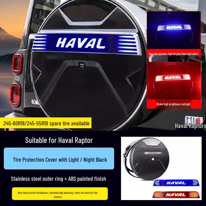 Haval Menglong Hybrid Rear Spare Tire Cover with Flowing Light