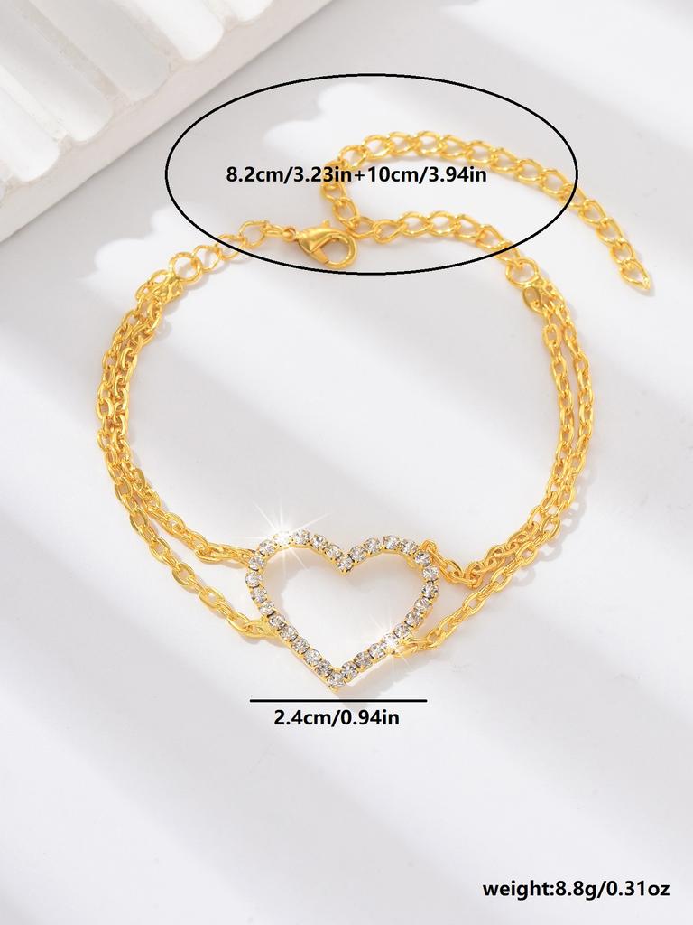 1PC Women's European and American Trend Love Multi layered Feet Chain Outdoor Tourism Beach Banquet Party Festival Gift