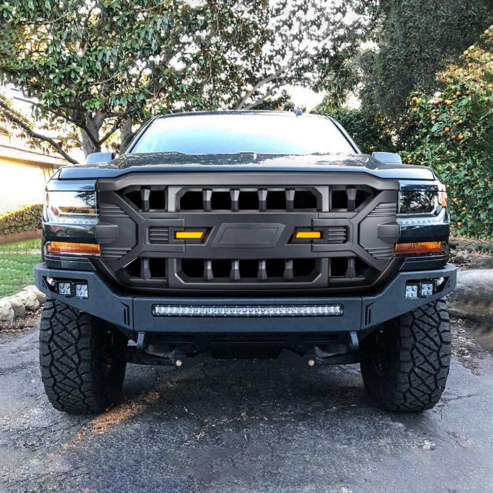 Modified Tomahawk Style Grille for 2016-2018 Chevrolet Silverado 1500 Pickup Truck