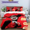 3pz Harley Quinn, Set Biancheria da Letto Clown, Copripiumino e Federe in Morbido Poliestere Lavabile in Lavatrice Stagioni tutte adatte & Arredamento Camera degli Ospiti255