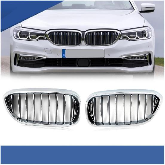 

Compatible For BMW 5 Series G30 G38 525 530 540Li 530i 540i 2017-2020 Chrome Front Kidney Grille Grill Driver LH+RH Side Chrome