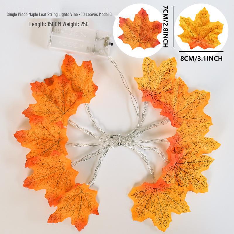 LED Maple Leaf and Pumpkin String Lights for Christmas and Thanksgiving Decor