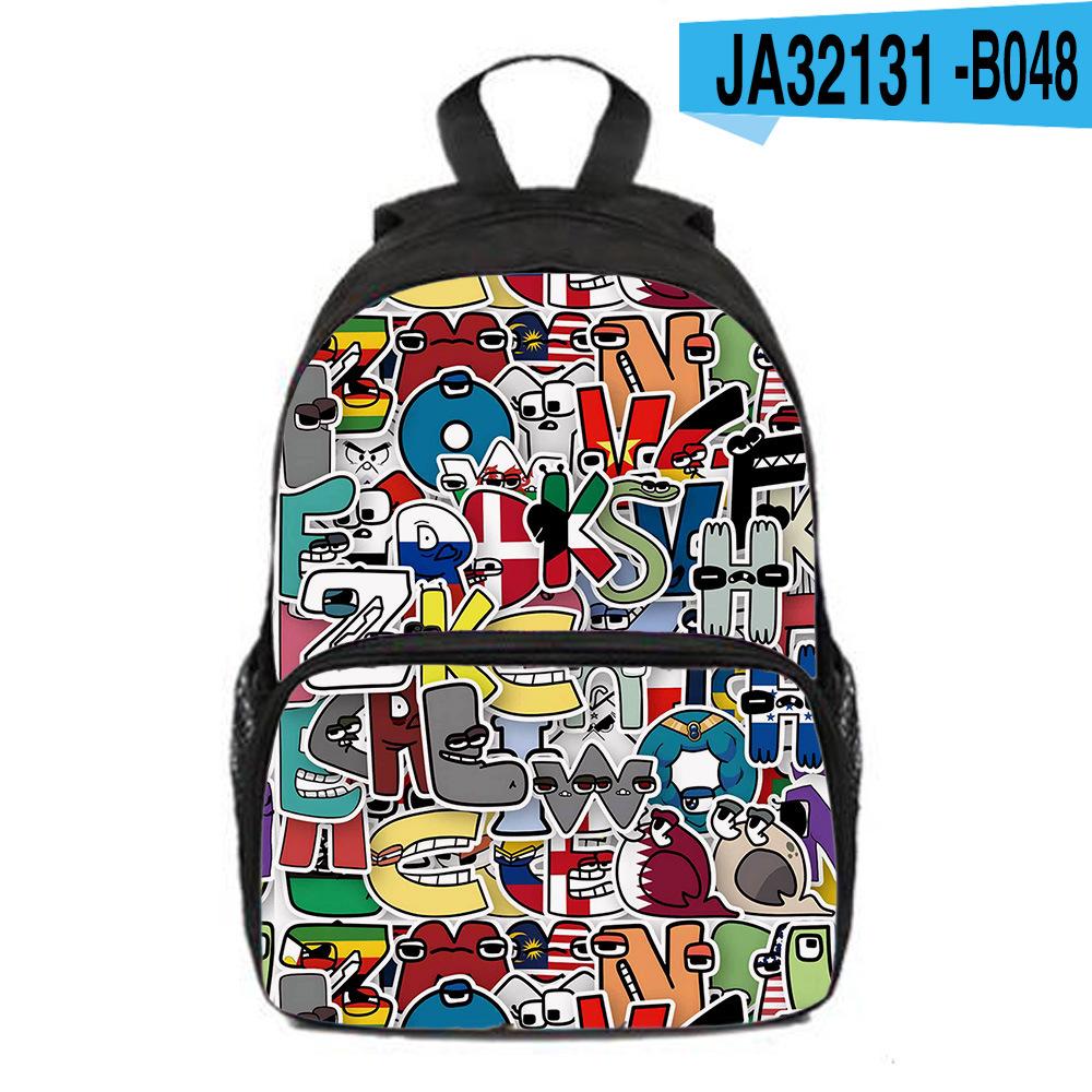 Alphabet Lore Alphabet Legends Backpack, Backpack, Sublimation Printed Outdoor Travel Backpack, Game Peripherals