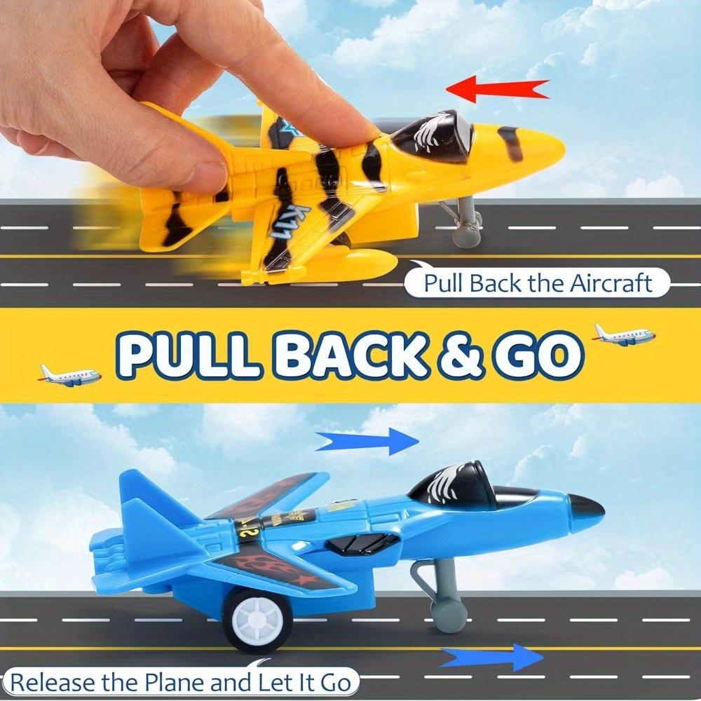 Pcs Pull Back Airplane Toys Boys Plane Playset Aircraft Incl Helicopter Fighter Bomber Toddler Kids Christmas JOYFY 16 for Kid Friendly Entertaining
