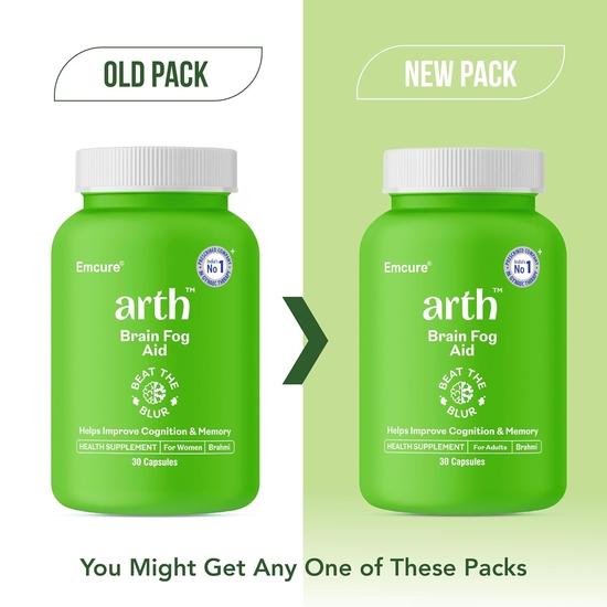 Arth Brain Fog Support | Memory Booster for Women | Helps Improve Cognition, Focus, Concentration, and Memory| 30-Day Supplement (30 Veg Capsules)