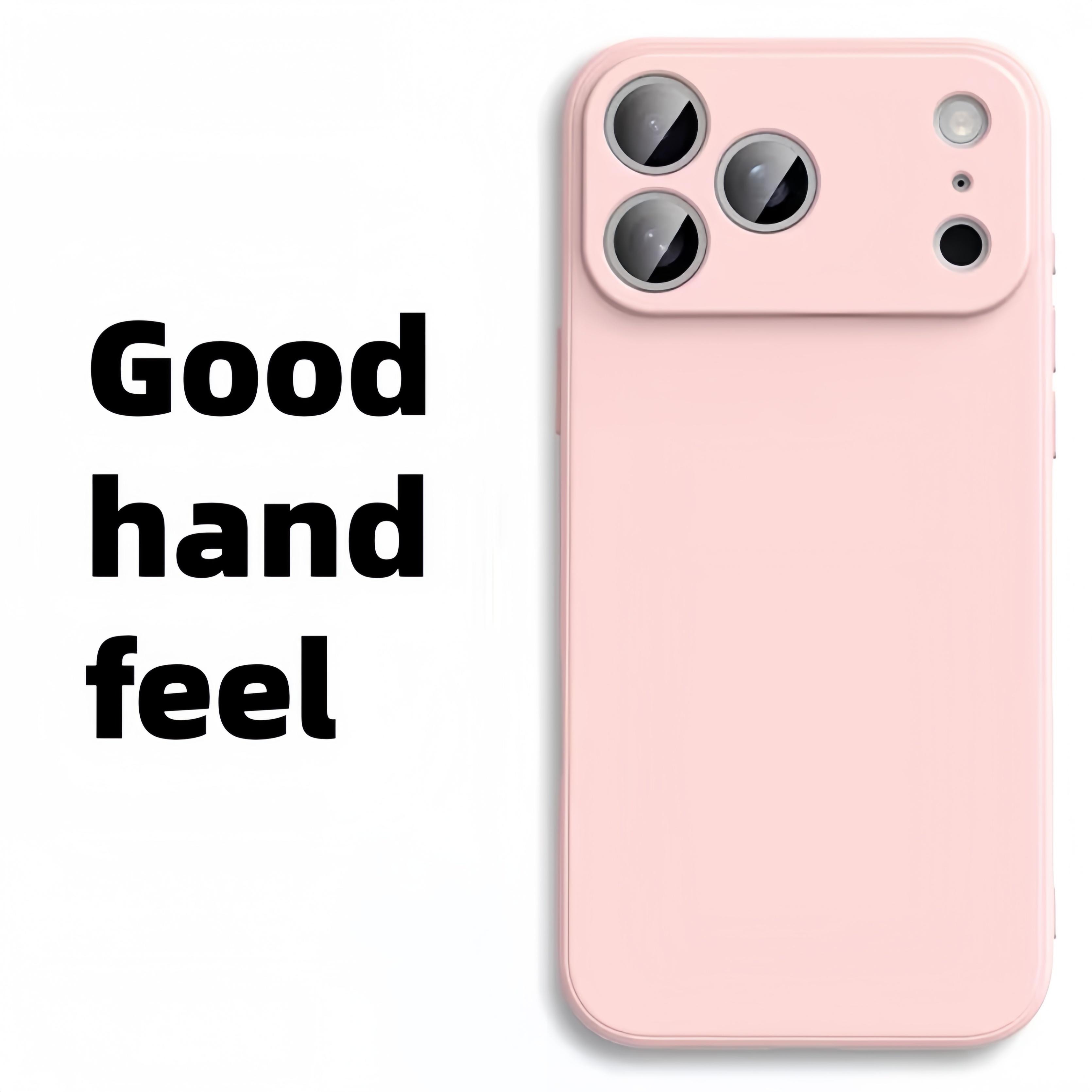 

Модный однотонный ударопрочный защитный чехол для телефона из жидкого силикона для Iphone 17 Pro Max/17 Pro/17/Air iPhone17 Pro Max розовый