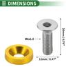 Motoforti Universal Car Modify M6 Gasket Bolt License Plate Frame Screw M6x1.0 Aluminum Fit Aluminum Alloy Gold Tone 1 Set