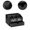 Coffee Organizer for Countertop, Wooden Holder and Accessories