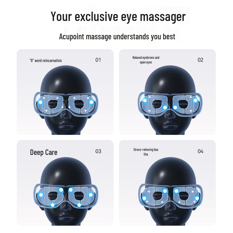 Tragbarer faltbarer intelligenter Augenmassagegerät mit Wärmekompresse, lindert Augenermüdung.