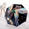 Disney Tinker Bell Reflection Automatic Open/Close Umbrella - Cute Umbrella with Cute Design, Portable 3-Fold Compact Umbrella for Men & Wom