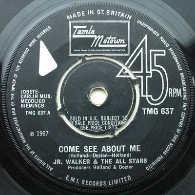 Disco de 7 polegadas JUNIOR WALKER & THE ALL STARS - Come See About Me TMG637 Tamla Motown 1968 Reino Unido Soul/Funk Usado