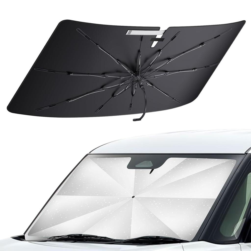 LFOTPP Front Sunshade for Suzuki Solio with Bendable Center UV 10 Fiberglass Compatible with Sun Heat Car Car Storage Bag Included Umbrella-Style (4th