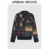 UR2026 Men's Spring Retro Ethnic Patchwork Jacquard Knit Sweater