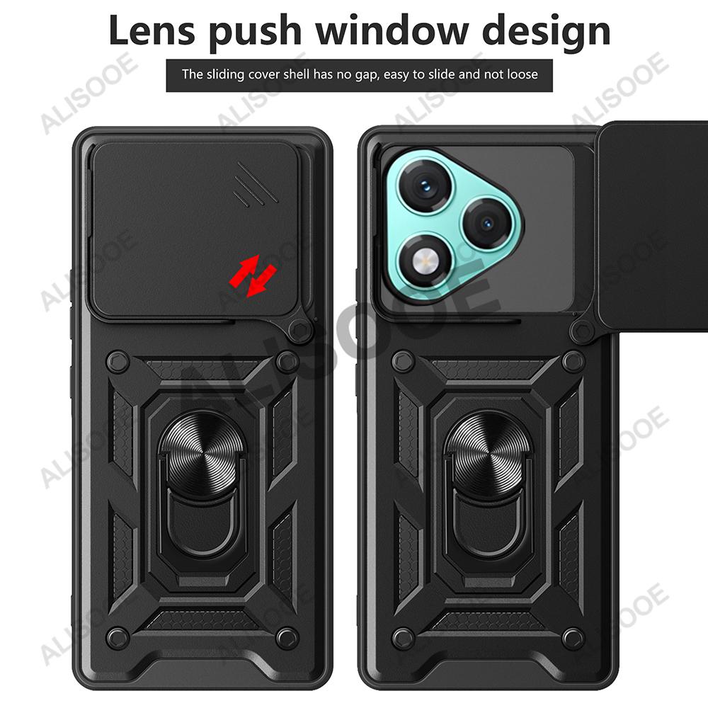 Funda for Honor 400 Lite 5G / Honor 400 Pro Global Case Slide Camera Ring Stand Holder Shockproof Cover for Honor 400 Lite Capa