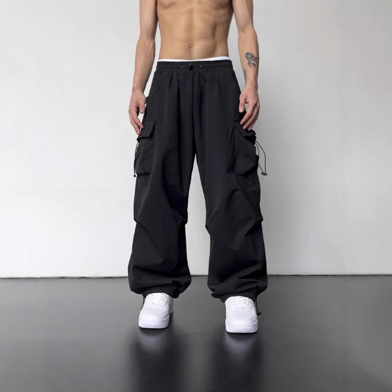 Overalls Men's Spring and Summer New Design High Street Loose Wide Leg Casual Pants