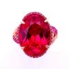 Classic Charms Plated Rose Gold Inlaid Ruby Red Gorgeous  Rings for Women New In Exquisite Attended Banquet Zircon