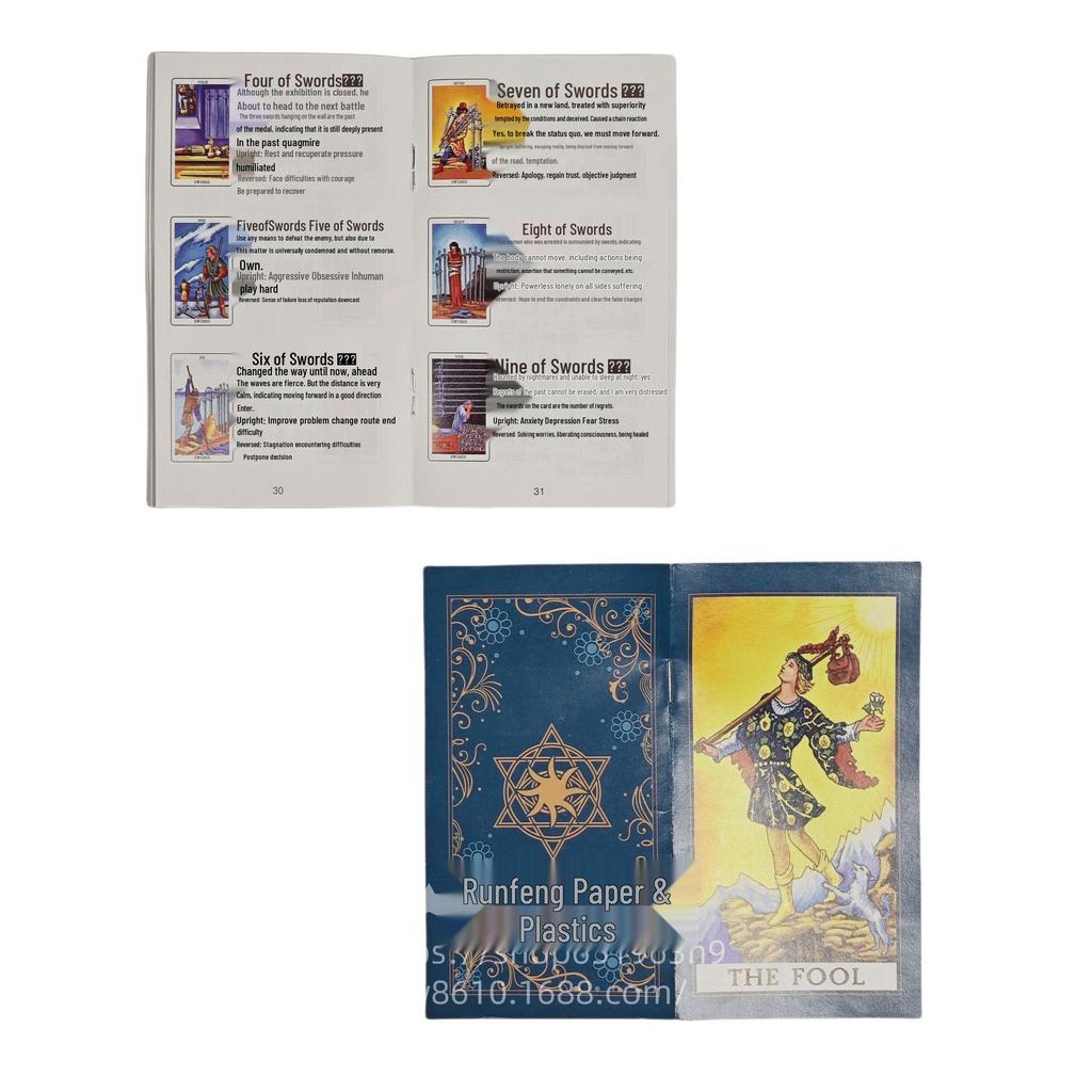 Waite Tarot Gold Foil Cards: Original Tarot Deck with Color Printed, Waterproof Cards & English Guide. Perfect for Table Gameplay.