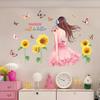 Sonnenblume Selbstbewusstes Mädchen Wandsticker Selbstklebend Inspirierende Zitate Frauen Schlafzimmer Dekoration Kopfteil Aufkleber