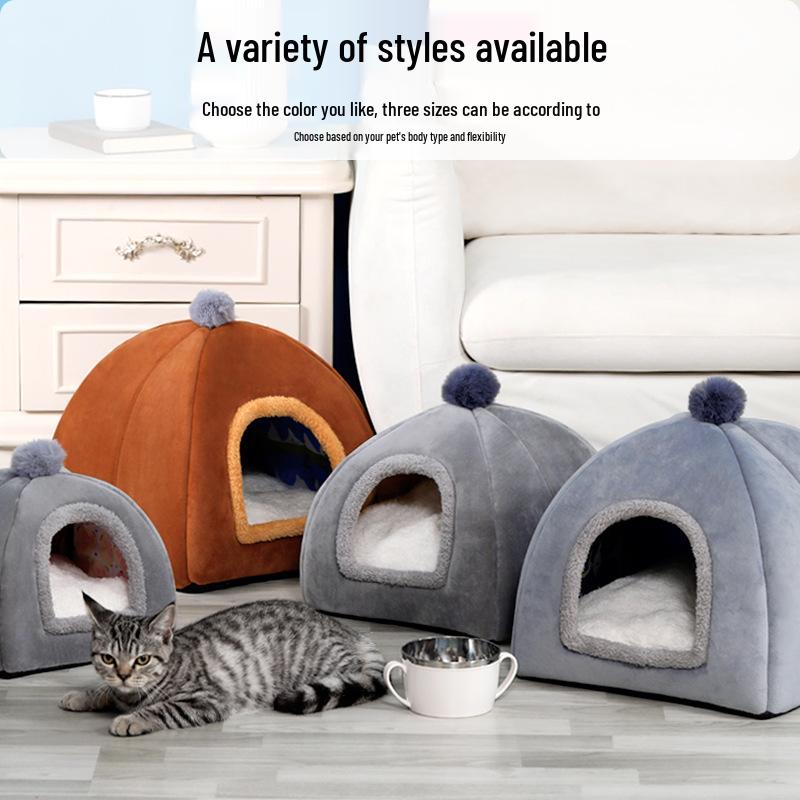 Pet Nest: Dual-Use Yurt Dog and Cat Bed for Small and Medium Dogs, All-Season Comfort