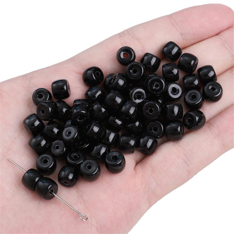 Handgefertigtes Schwarz-Weißes Transparentes Rundes Kristallperlenarmband/Halskette für DIY-Schmuck