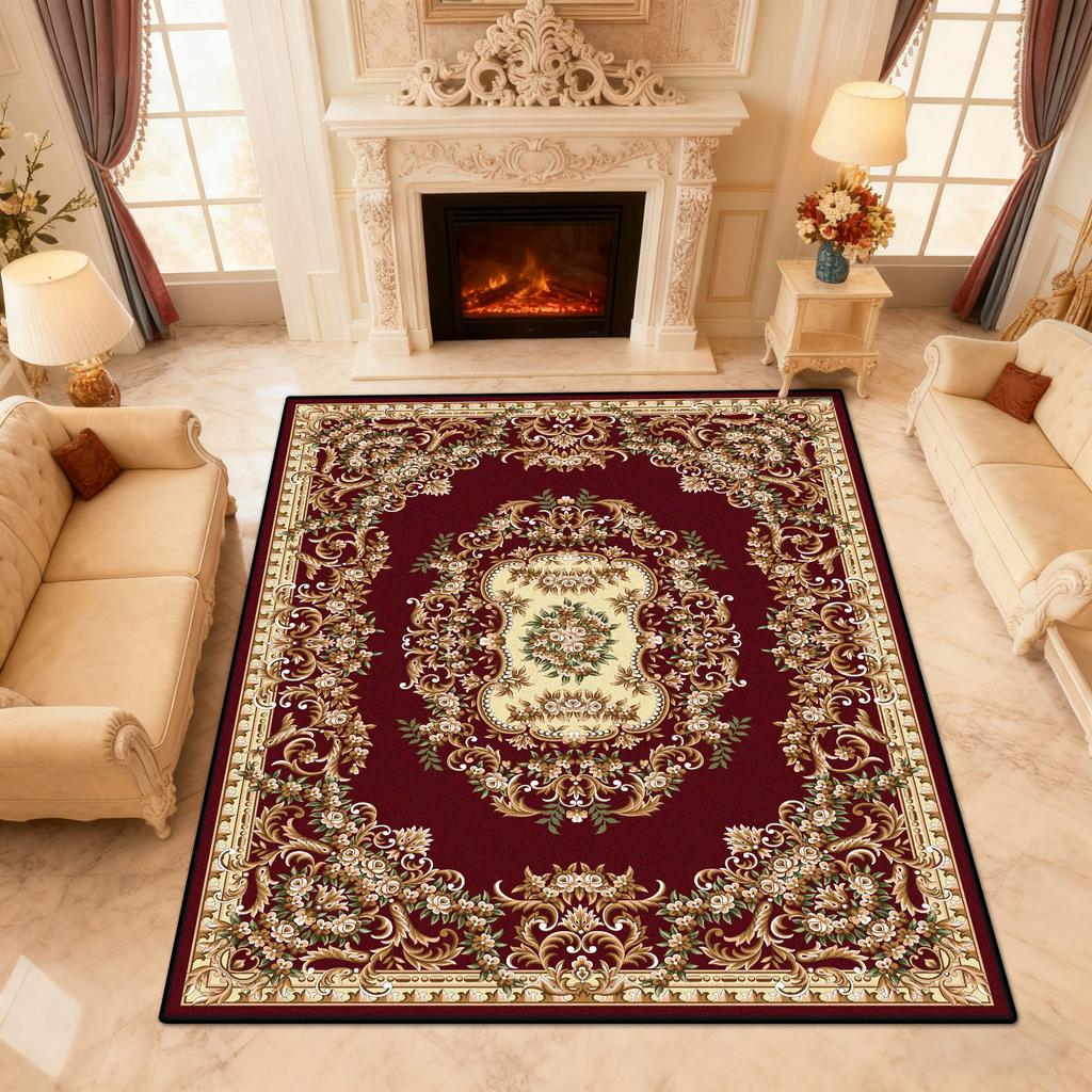 European Style Ethnic Living Room Carpet Decoration Home Sofa Coffee Table Large Rugs Customizable Easy Clean Floor Mat Luxury
