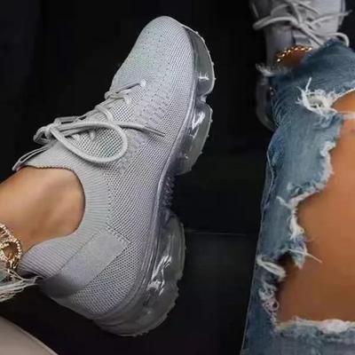 Modne Damskie Trampki z Podeszwą na Poduszce Powietrznej Siatkowe Oddychające Buty Sportowe Outdoor Płaskie Wulkanizowane Buty