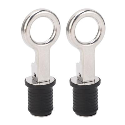 2PCS Accessories 304 Stainless Steel Boat Plug 1 Inch 1.25 Inch Boat Drain Plug Snap Handle Twist Plug Marine Plug Marine Use