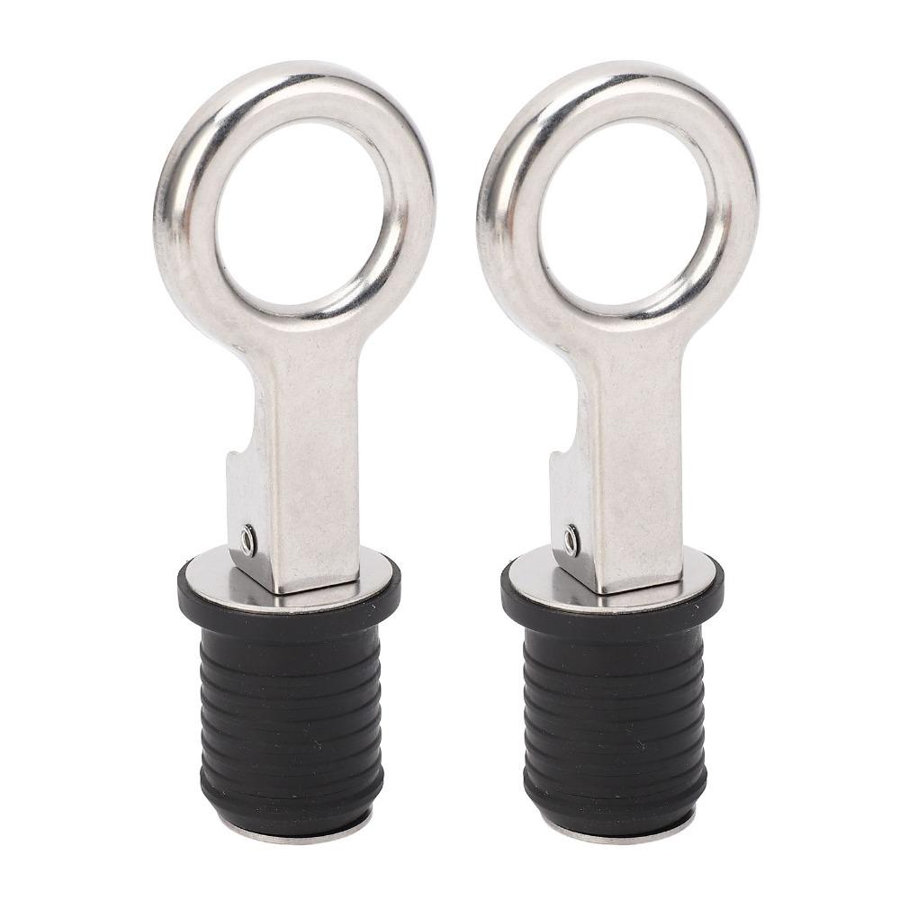 2PCS Accessories 304 Stainless Steel Boat Plug Brass 1.25 Inch Boat Drain Plug Rubber Plug Twist Plug Snap Plug Marine Use