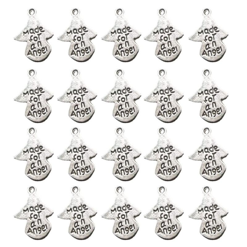 

50pcs Silver Alloy Angel Pendants for Crafting Necklaces Bracelets and Earrings Jewelry Making Supplies Components 1