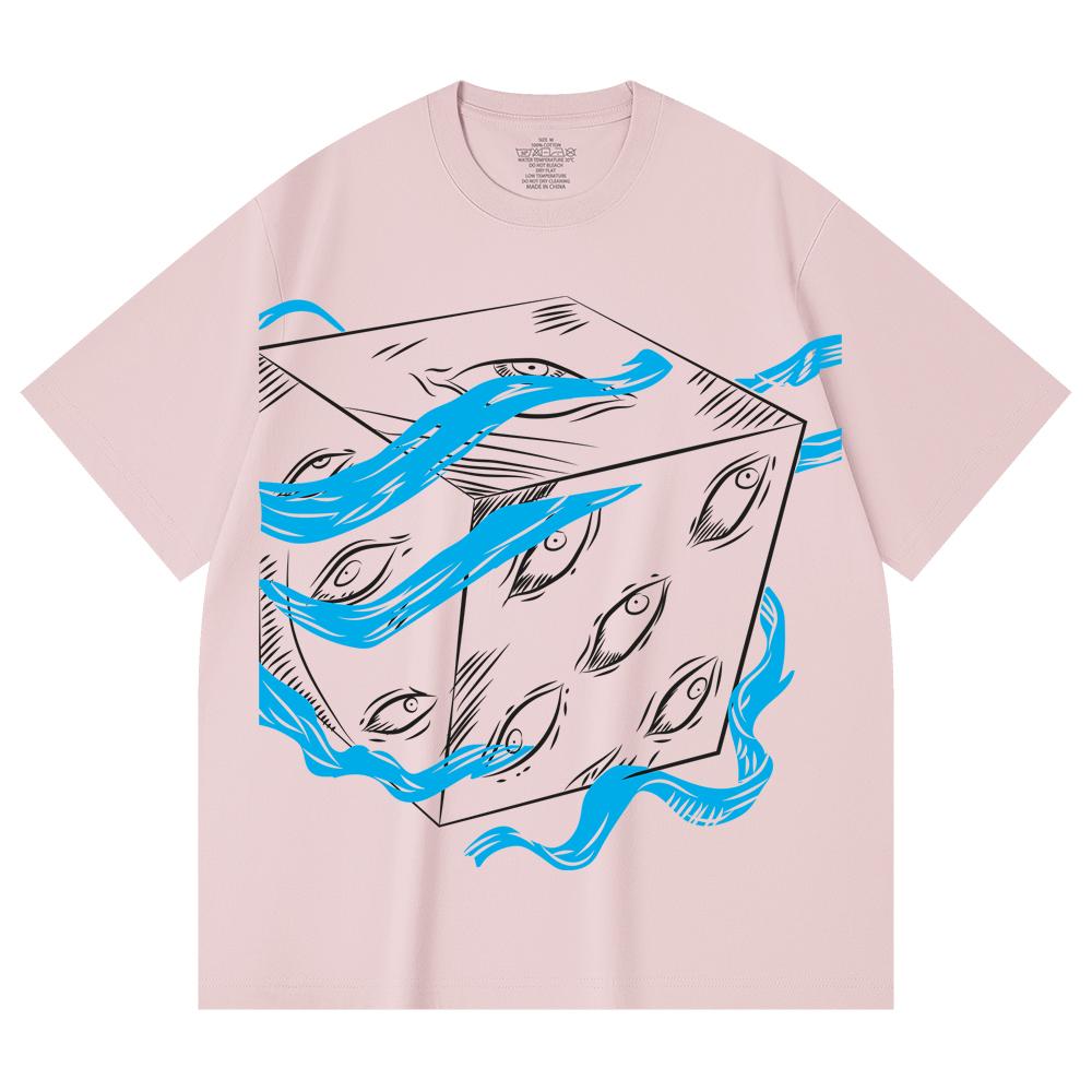 230 Gsm 100% Cotton Jujutsu Kaisen V59 Gojo Print Unisex Heavy Cotton T Shirt