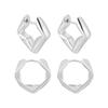 Fine Jewelry Earrings 925 Sterling Silver Geometric  Irregular Silver Earrings Minimalist Hoop Earrings for Women