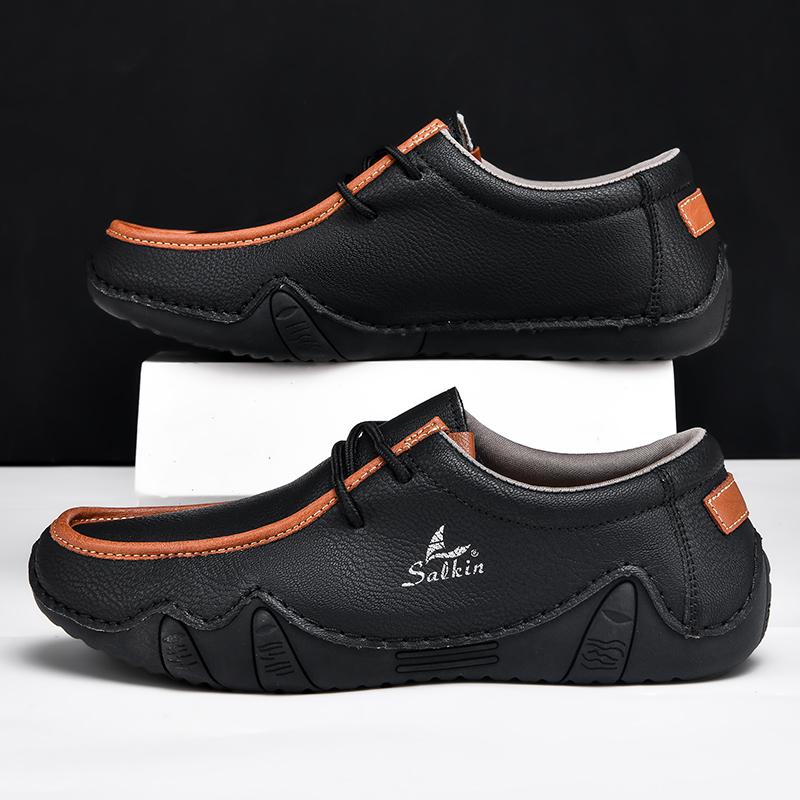 Fashion Quality Outdoor Bottomed Comfort Anti Slip Walking Sports Shoes Fashionable Men's Leather Loafers Versatile Travel Driving Shoes