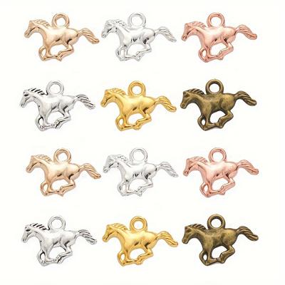20/50/100pcs Alloy Material Creative Horse Shaped Pendant Equestrian Sports Horse Shaped Pendant DIY Retro Zinc Alloy Jewelry Accessories Horse