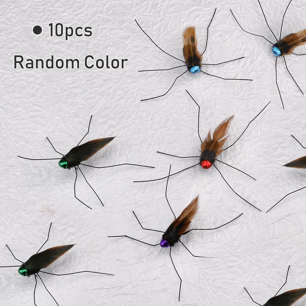 10pcs Mix Simulated Mosquito Feather Cat Toy Replacement Accessories Funny Cat Stick Teaser Pet Toy