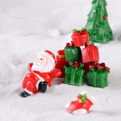 1Pc Christmas Santa Snowman Train Mini Figurine DIY Fairy Landscape Decoration