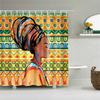 Cortinas de ducha de baño con diseño artístico de Graffiti para mujer, chica negra Afro americana, poliéster impermeable con ganchos