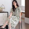 Women's nightgown with chest pad Summer Modal thin pajamas can be worn outside Summer women's ice silk home skirt