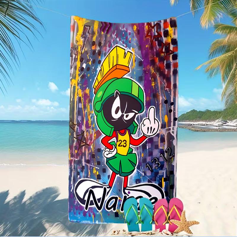 Customizable personalized beach towels Marvin the Martian themed designs.Suitable for the beach, yoga, sports;ideal as beach accessories