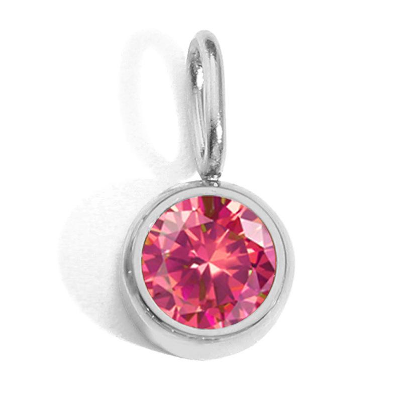 Twelve-Month Birthstone Pendant: 8mm Stainless Steel DIY Charms
