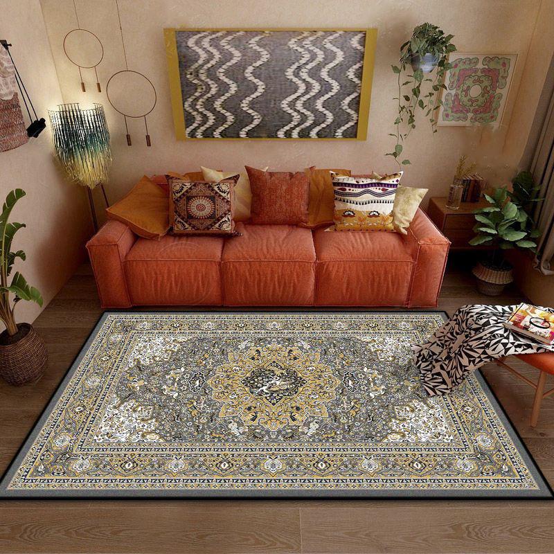Persian Retro Decoration Lint-free Bedroom Rugs Bohemian Style Living Room Non-slip Carpet Lounge Dining Room Washable Floor Mat