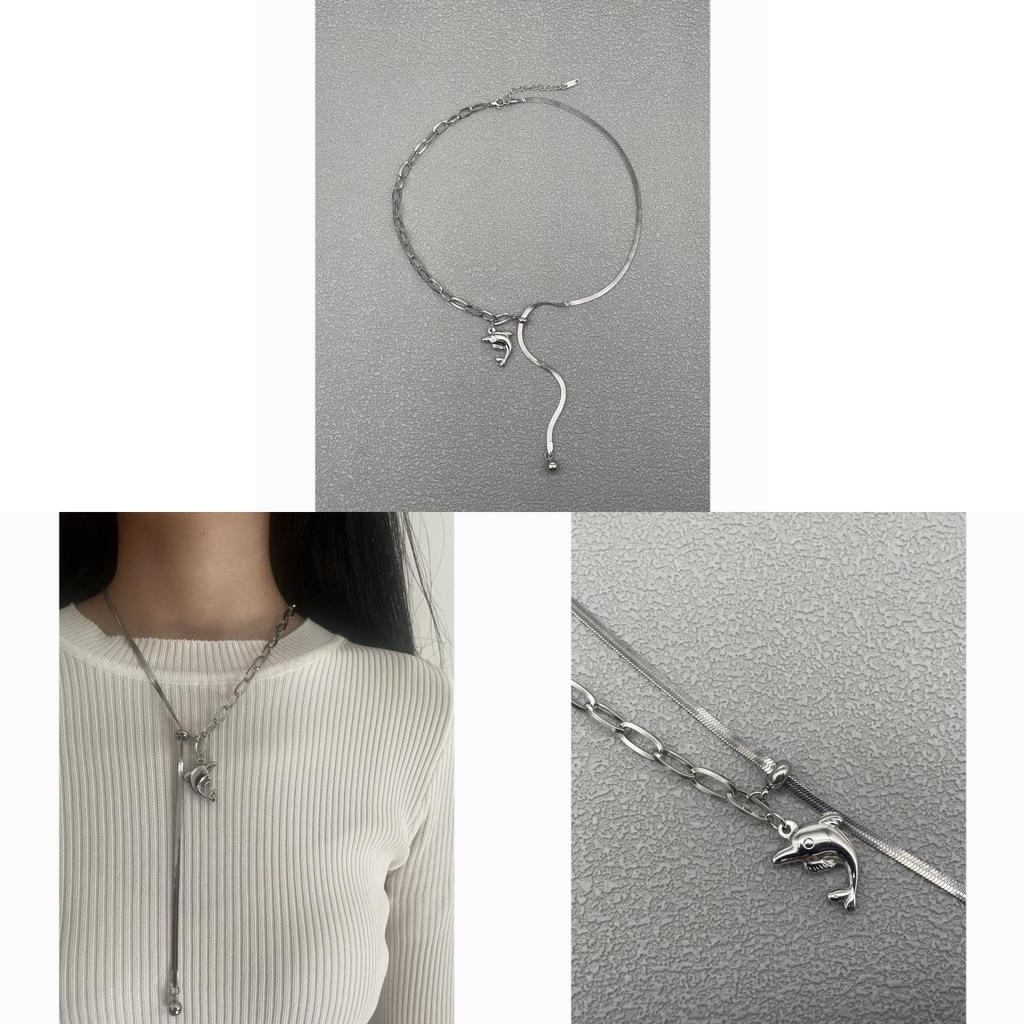 No Brand Long Animal Pendant Necklace With Tassel For Women Men