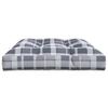 Grey Checkered Pallet Cushion 120 x 80 x 12 cm Fabric