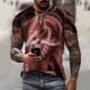 Summer 3D T-shirt Viking Tattoo Dragon Super Hot Large Men's T-shirt Short Sleeve Polyester Casual Hip Hop Top